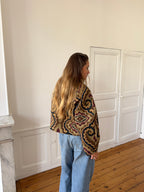 Veste upcyclée à motifs