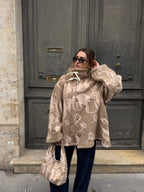 Manteau upcyclé laine marron