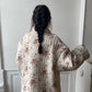 Veste upcyclée matelassée crème à fleurs