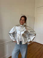 Veste courte argentée