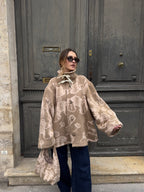 Manteau upcyclé laine marron