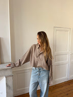 Chemise upcyclée dos nu à carreaux - S/M