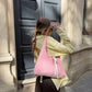 Sac upcyclé matelassé rose