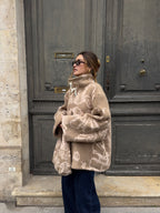 Manteau upcyclé laine marron