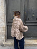 Manteau upcyclé laine marron