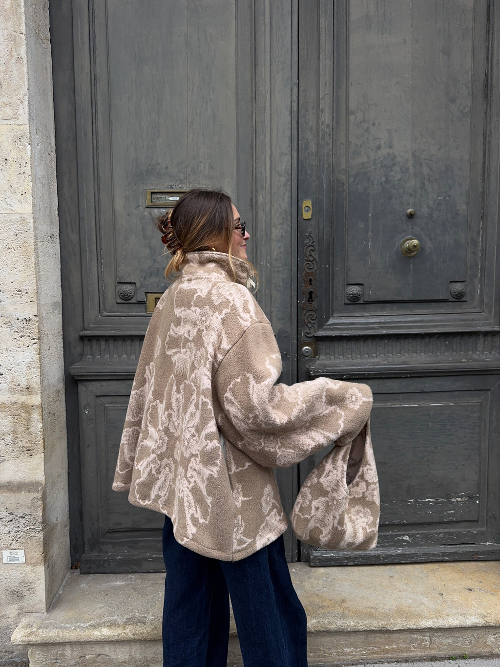 Manteau upcyclé laine marron