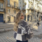 Veste upcyclée laine à motifs