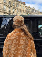 Chapeau upcyclé laine à motifs vintage