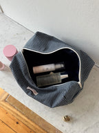 Trousse denim à rayures