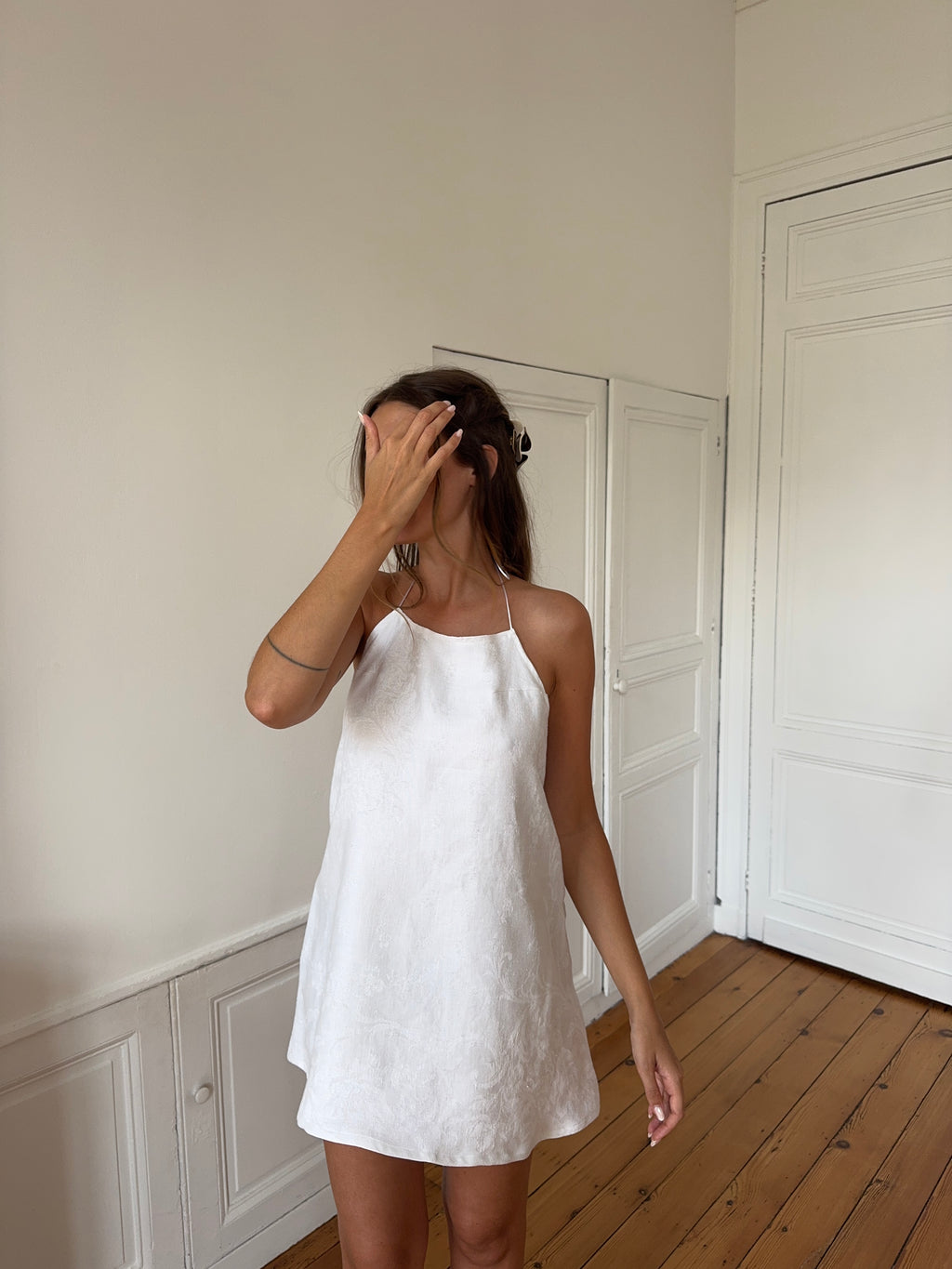 Robe dos nu upcyclée crème