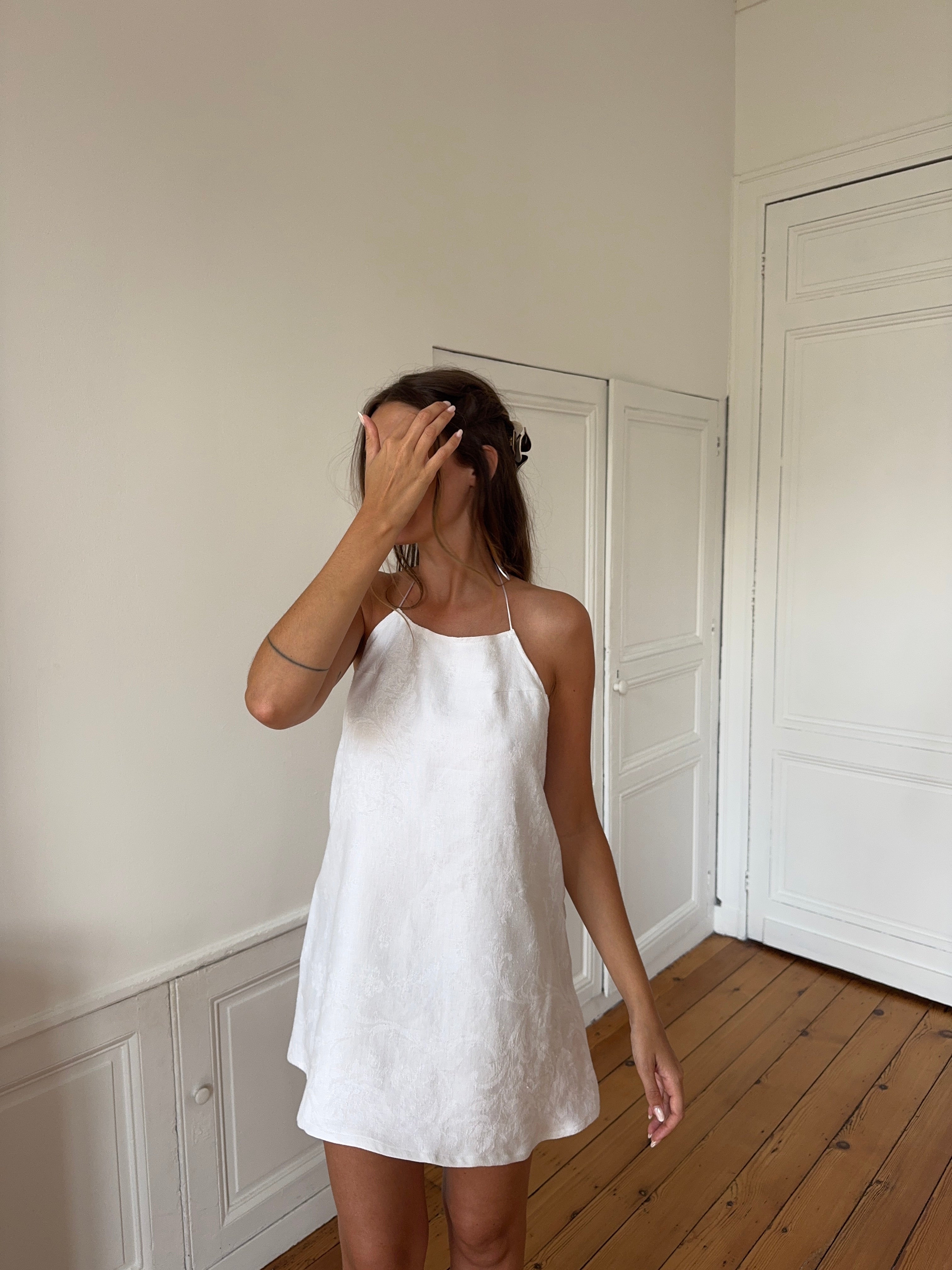 Robe dos nu upcyclée crème