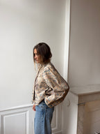 Veste fine upcyclée à motifs - T1