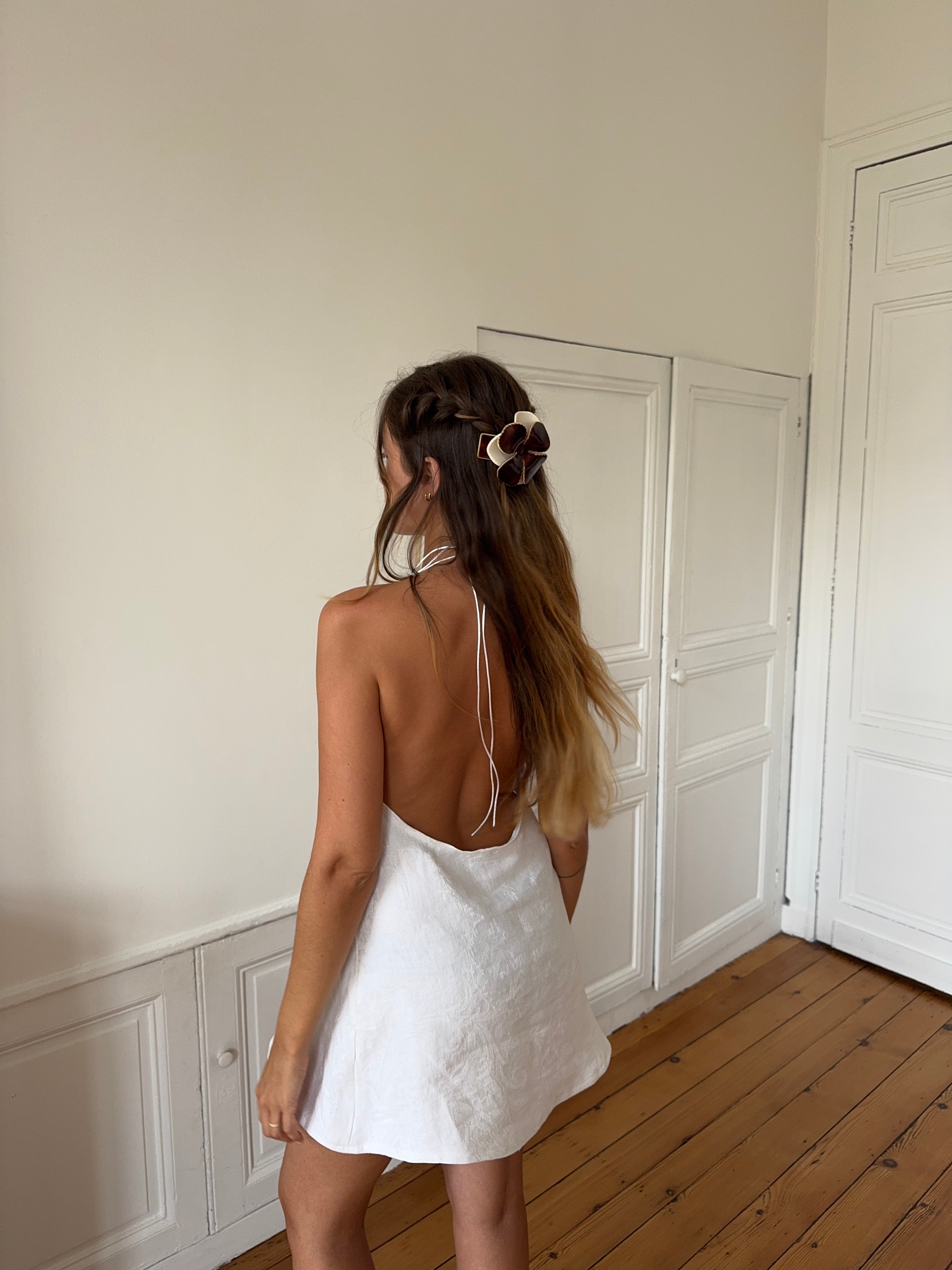 Robe dos nu upcyclée crème