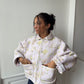 Veste upcyclée matelassée lilas à fleurs
