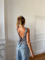 Top dos nu upcyclé vichy - S
