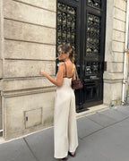 Combinaison longue beige/crème