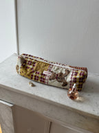 Trousse upcyclée matelassée à motifs