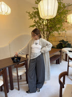 Pantalon laine fine grise