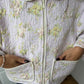 Veste upcyclée matelassée lilas à fleurs