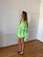 Combinaison upcyclée lin vert - M/L