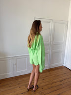 Combinaison upcyclée lin vert - M/L
