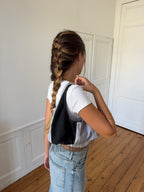 Sac upcyclé patchwork et franges