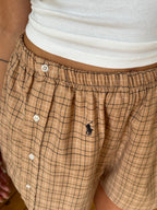 Caleçon short upcyclé à carreaux - XL