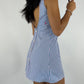 Robe upcyclée bleue à rayures