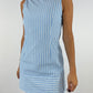 Robe upcyclée bleu clair à rayures