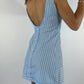 Robe upcyclée bleu clair à rayures