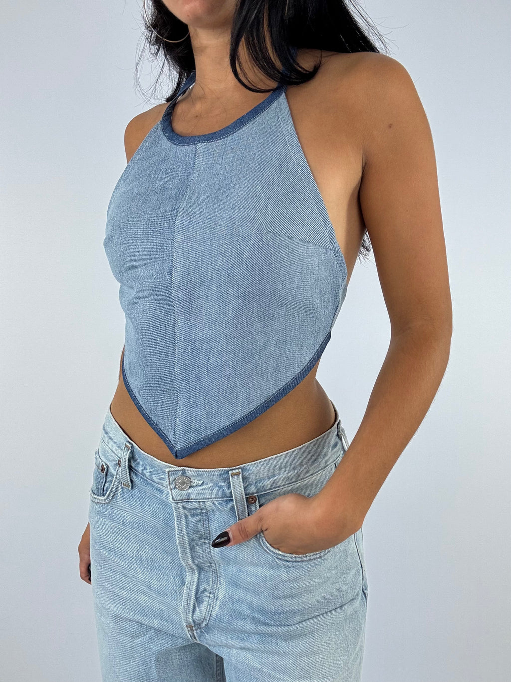 Top upcyclé denim