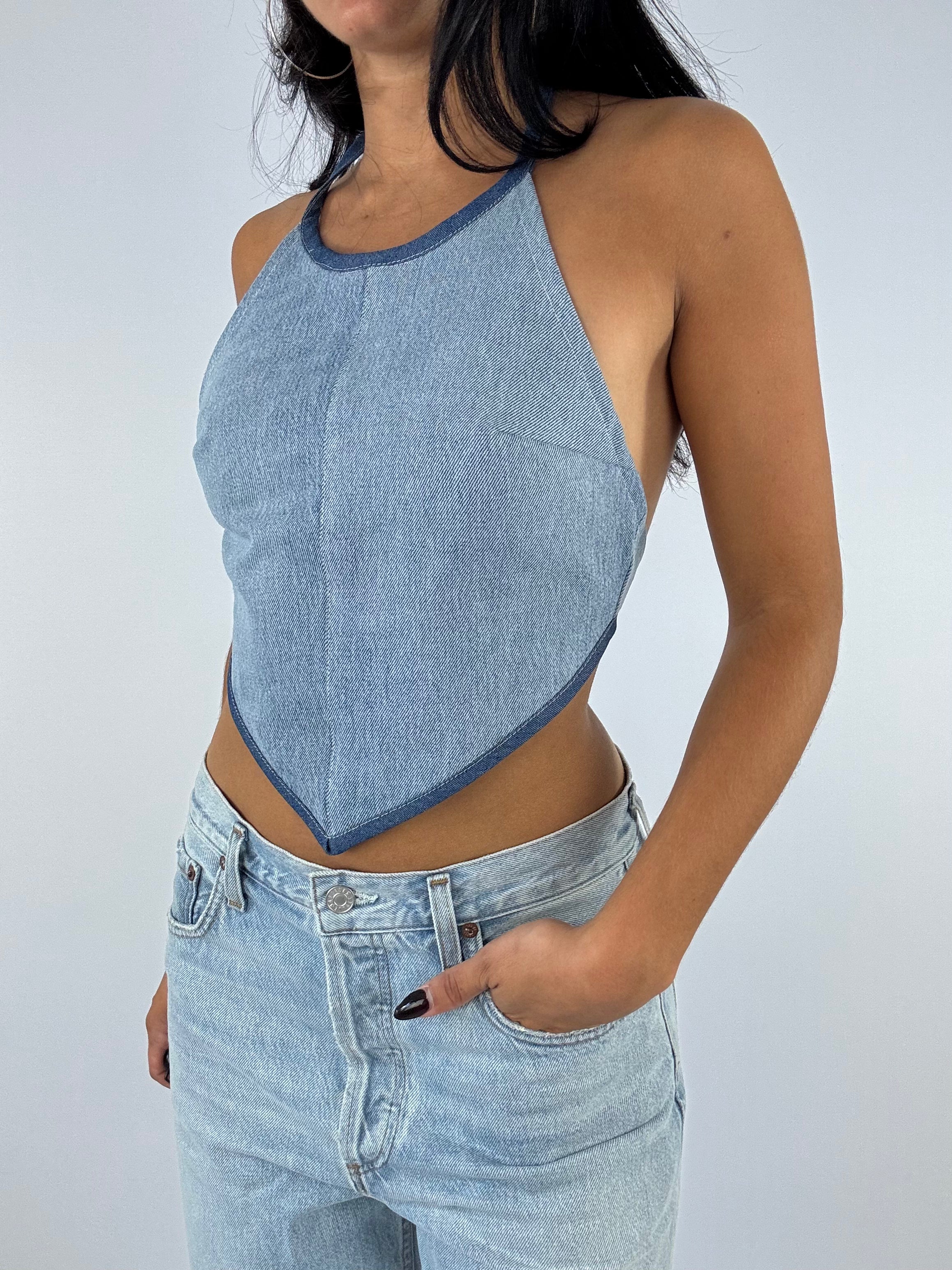 Top upcyclé denim