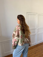 Veste upcyclée laine à motifs - T1