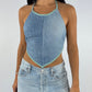 Top upcyclé denim
