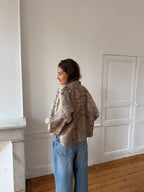 Veste fine upcyclée à motifs - T1
