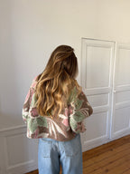 Veste upcyclée laine à motifs - T1