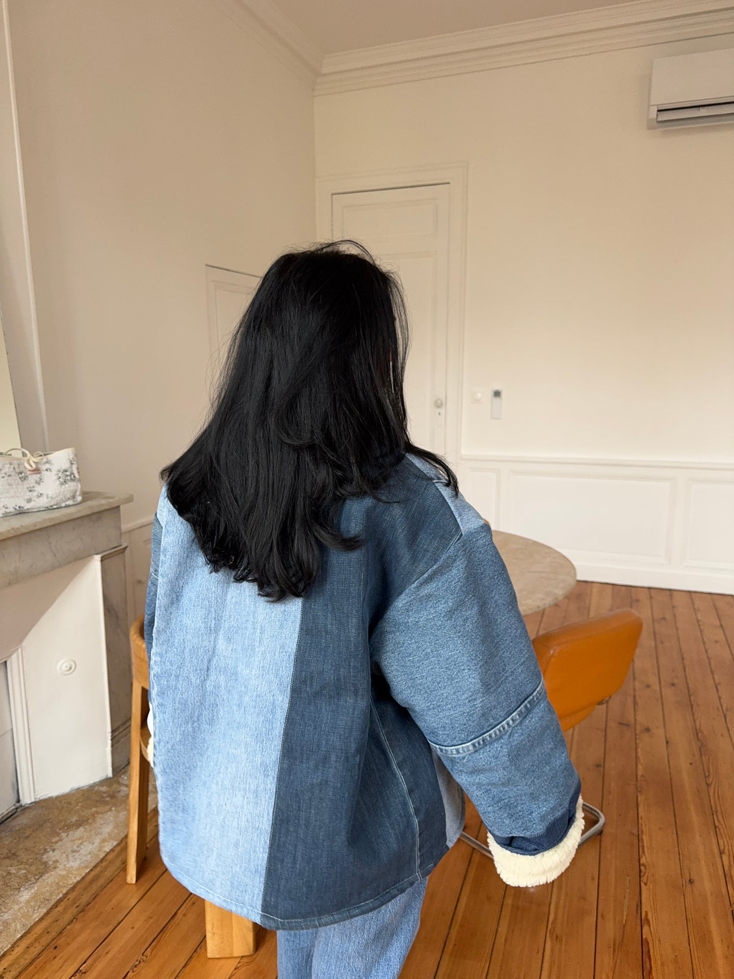 Veste upcyclée patchwork denim