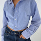 Chemise upcyclée bleue à carreaux