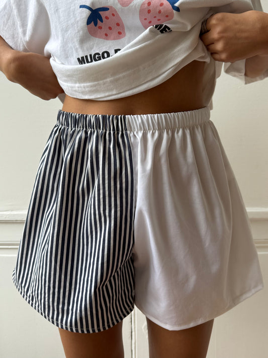 Caleçon short upcyclé bicolore