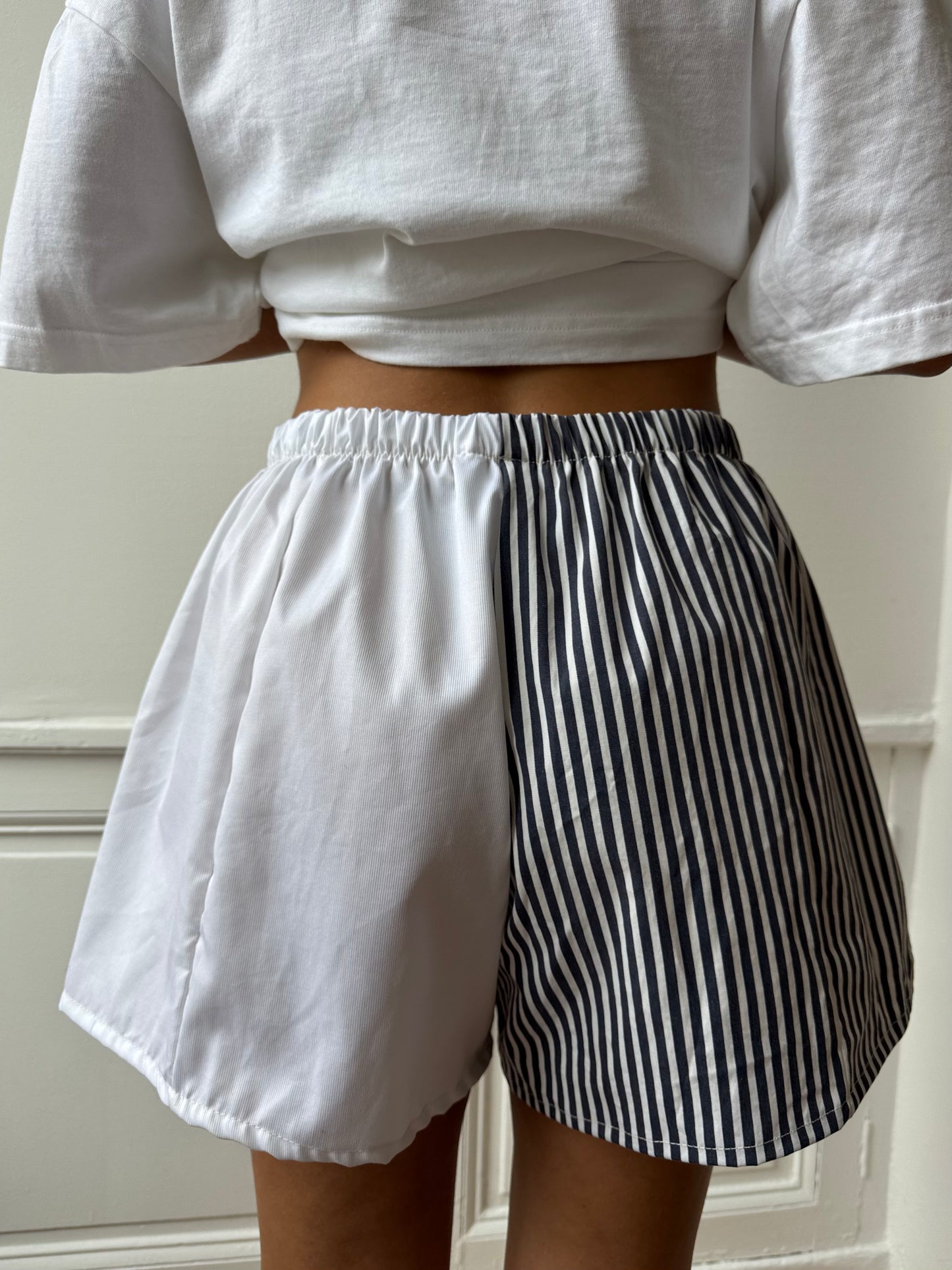 Caleçon short upcyclé bicolore