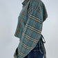 Chemise upcyclée dos nu à carreaux