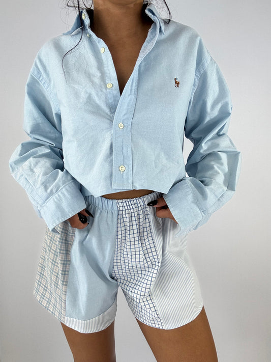 Ensemble upcyclé ciel et patchwork