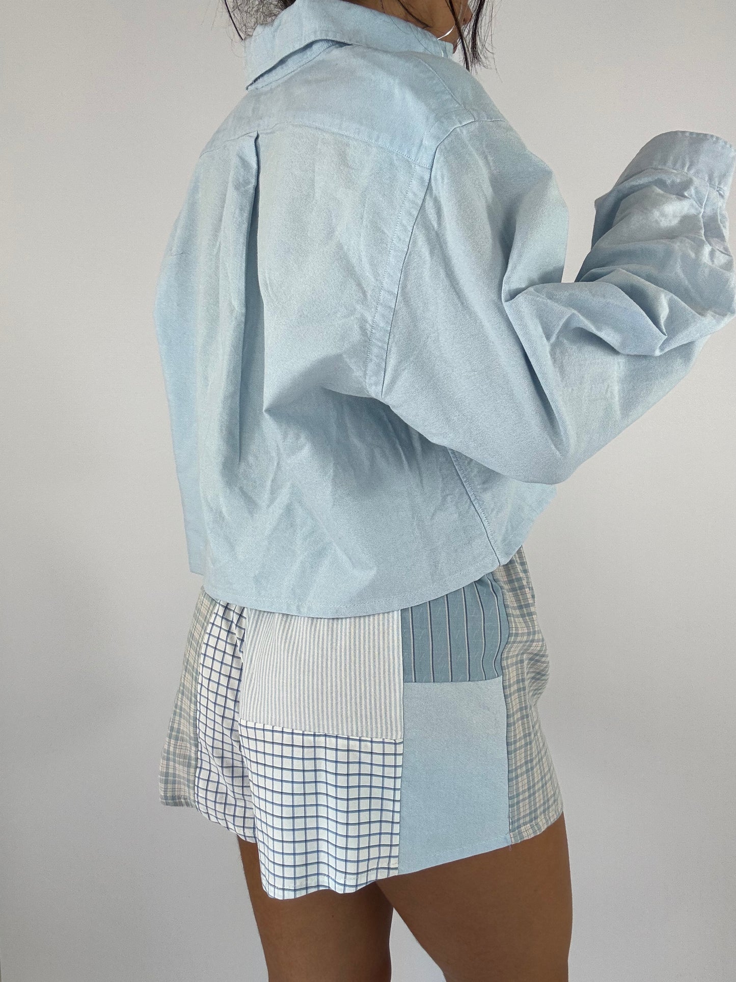 Ensemble upcyclé ciel et patchwork