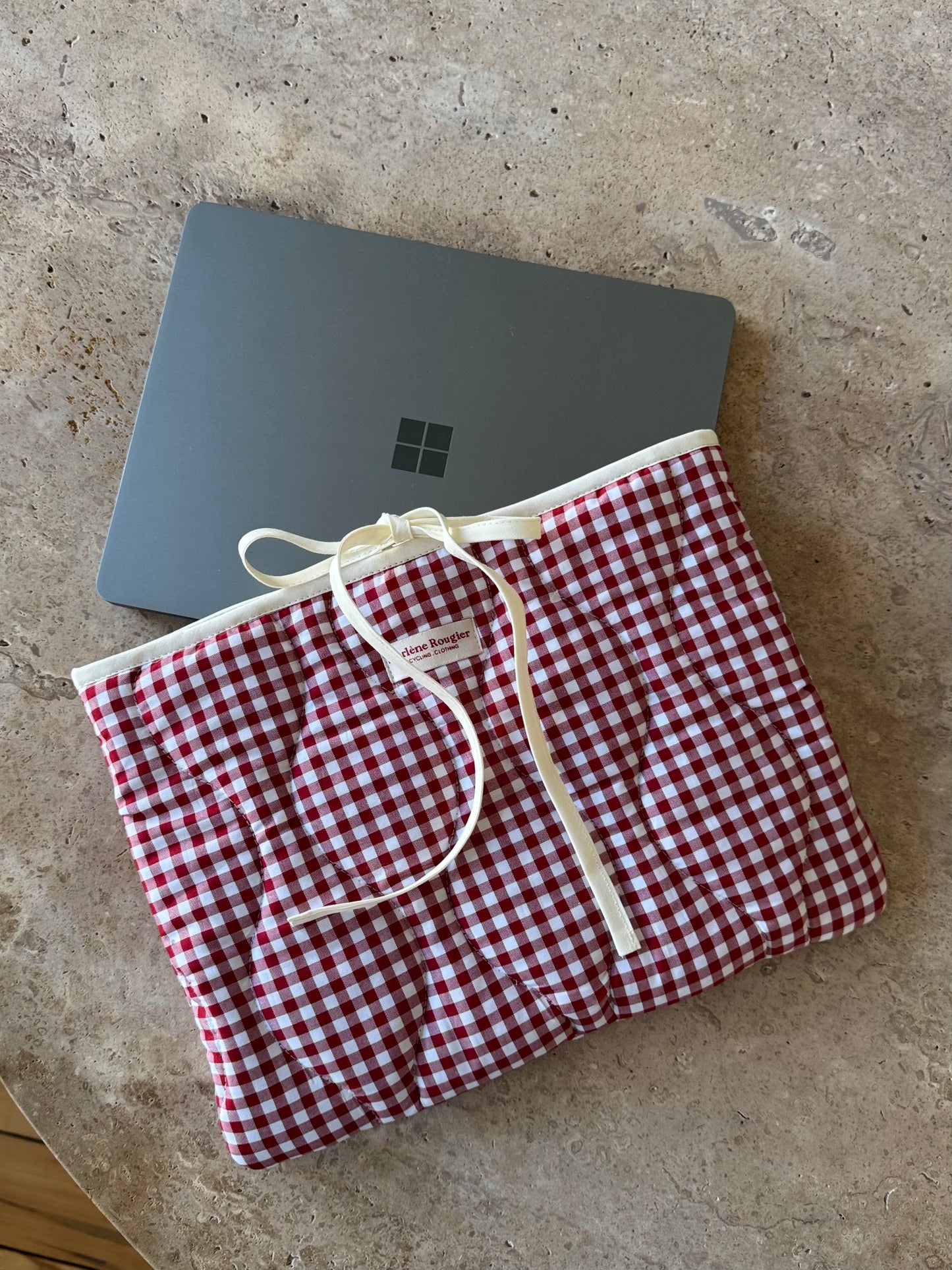 Pochette matelassée vichy