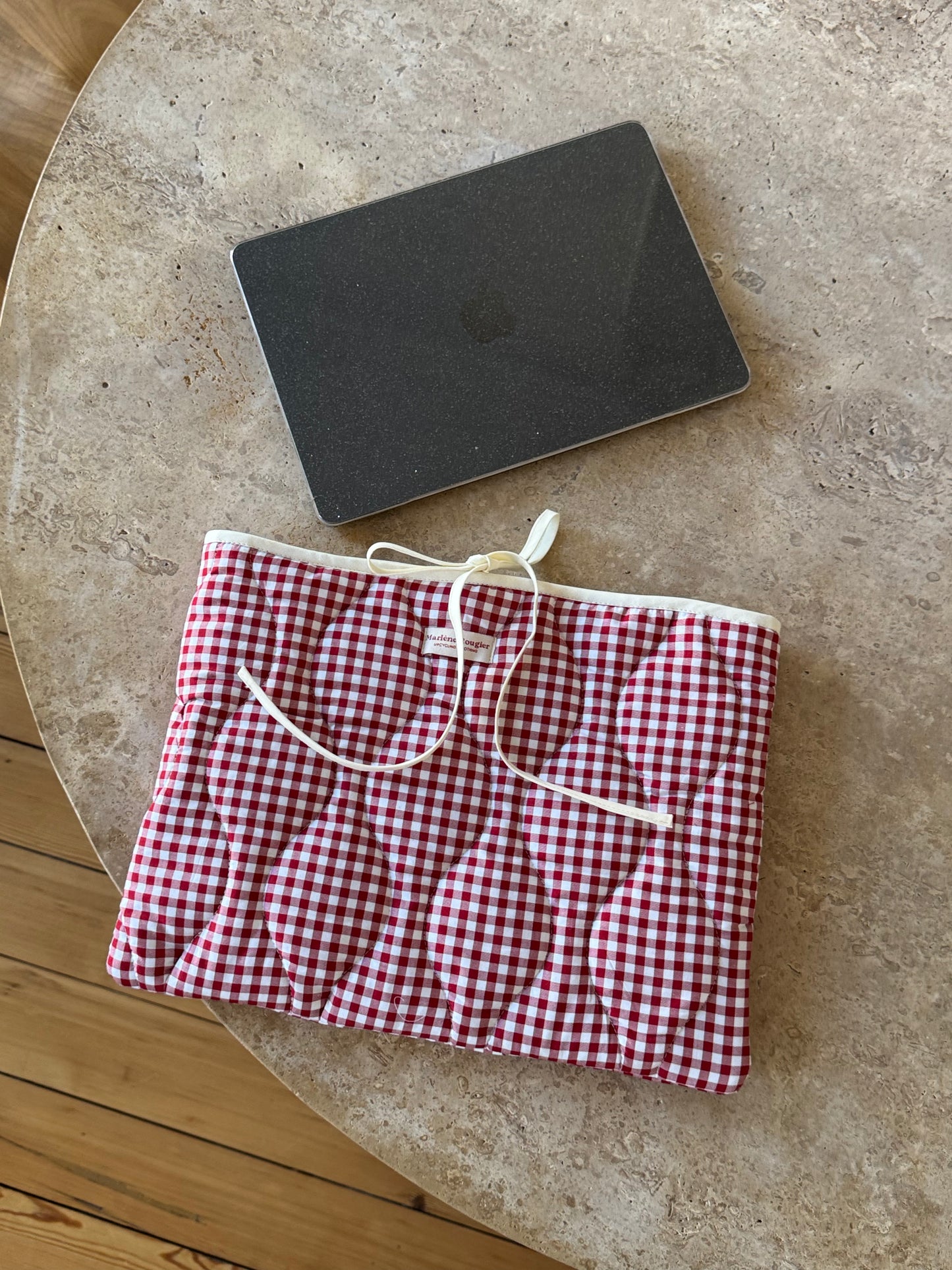 Pochette matelassée vichy