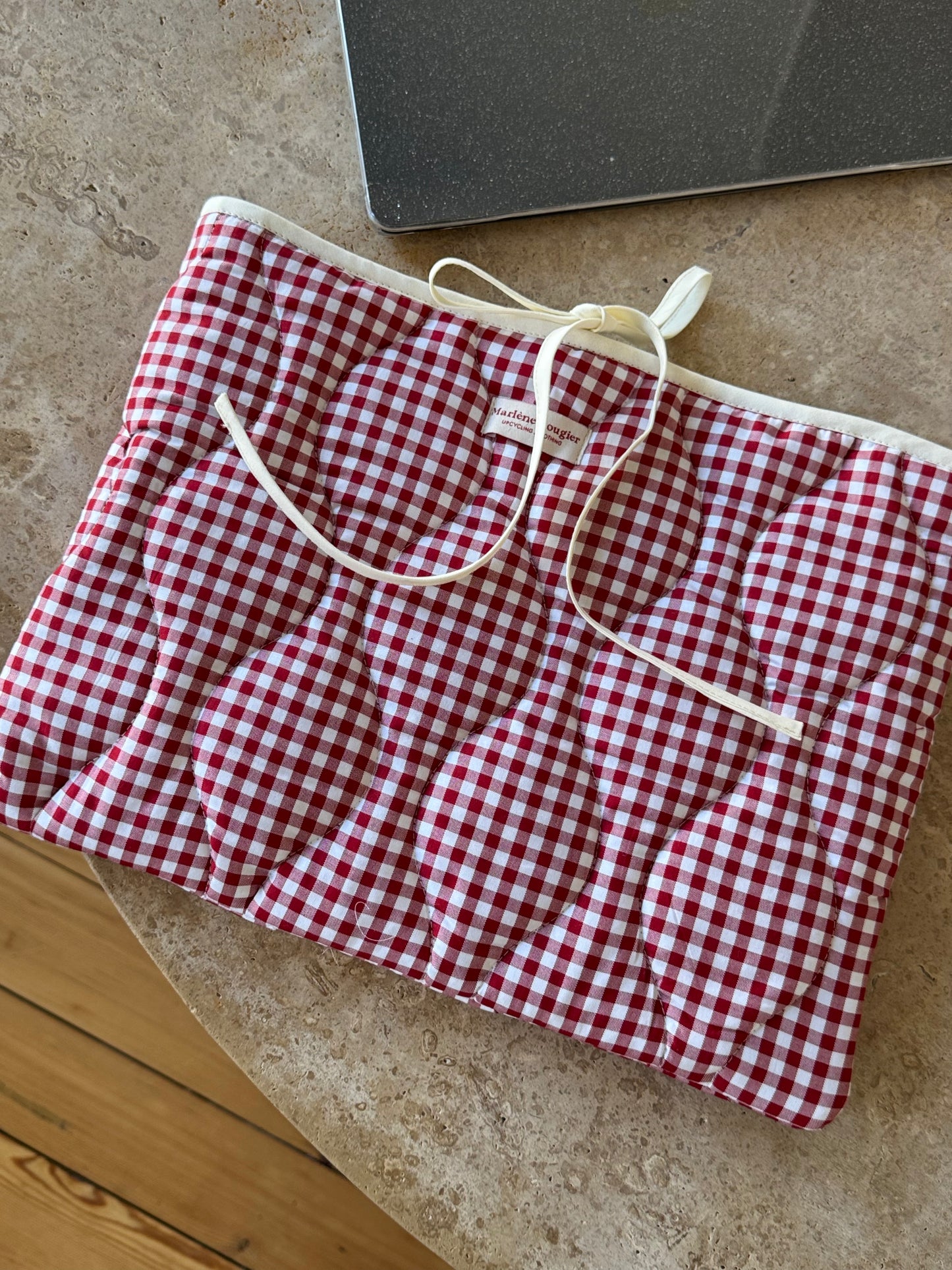 Pochette matelassée vichy
