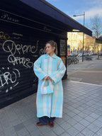 Manteau long upcyclé laine à carreaux