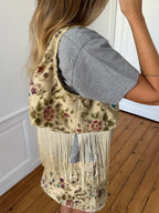 Sac upcyclé doré et franges
