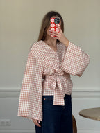 Kimono vichy rose