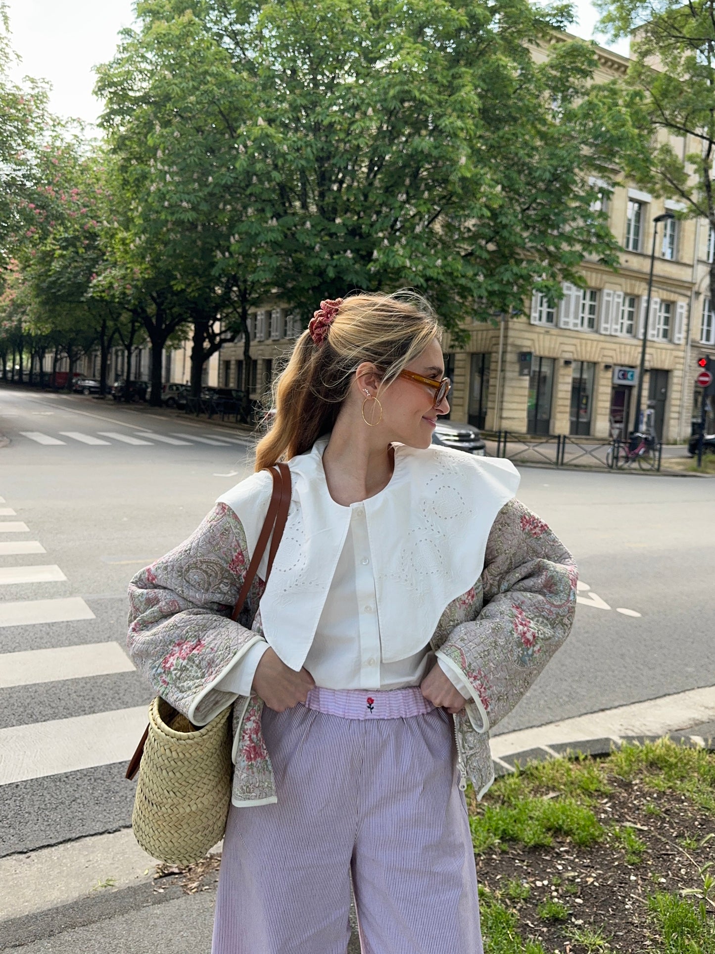 Pantalon à rayures bordeaux